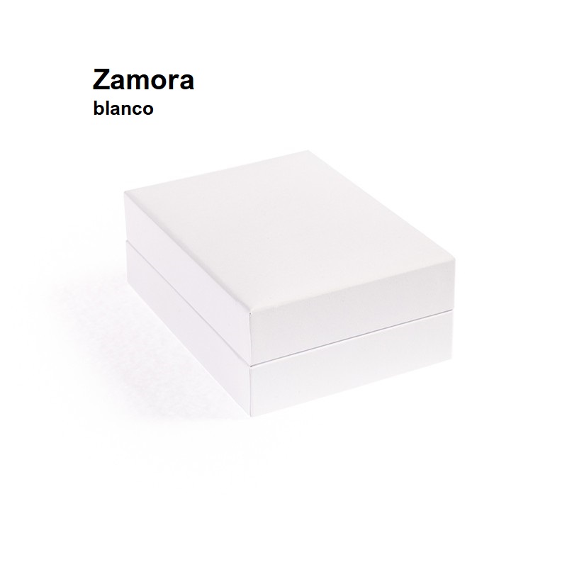 Estuche Zamora blanco pendientes 59x79x24 mm.
